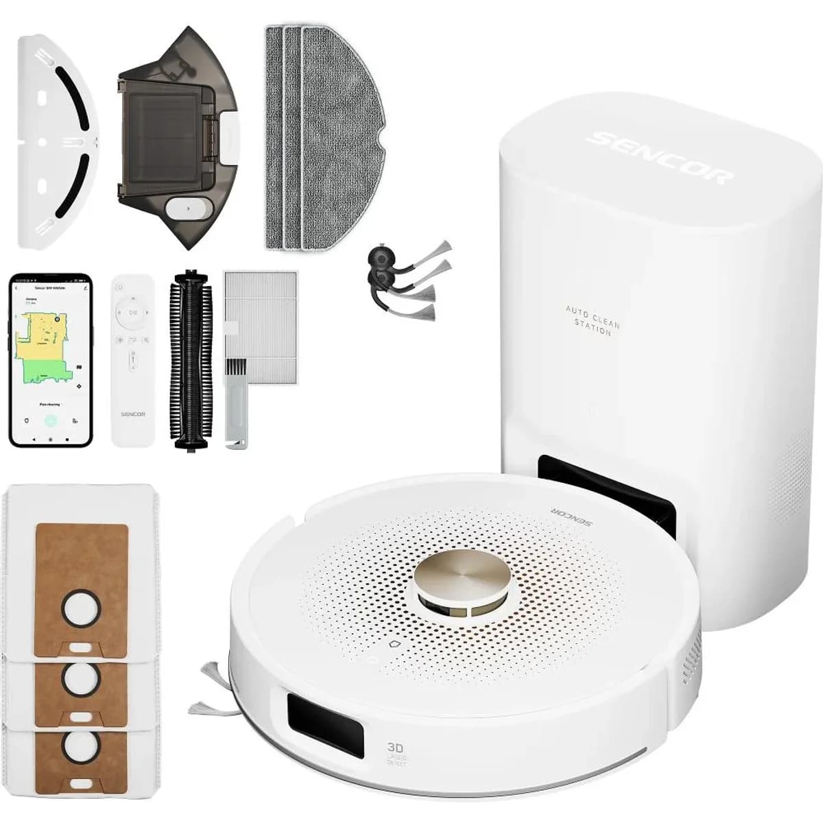 Robotický vysavač 2v1 Sencor SRV 9485WH